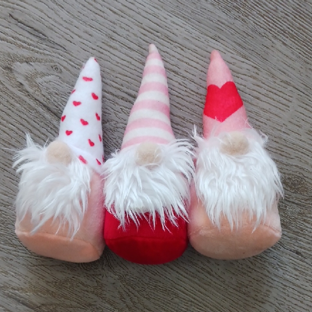 Set of Three Valentine's Day Gnome Plushies